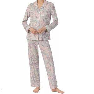 NWT Ralph Lauren Women's Paisley Long-Sleeve Top and Pajama Pants Set Size US XL